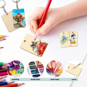 DIY Wooden Keychain Kit - pack of 3